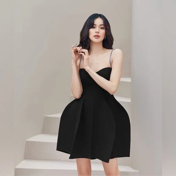 black diamond mini dress Black Beaded Mini Dress main image 1